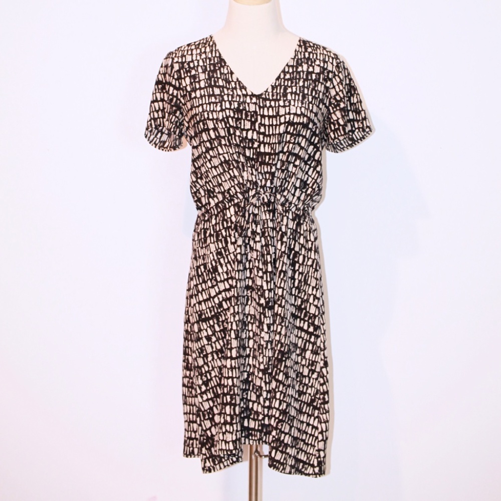 Eileen Fisher Silk Seraglio Printed Drawstring Dress Size (XXS)